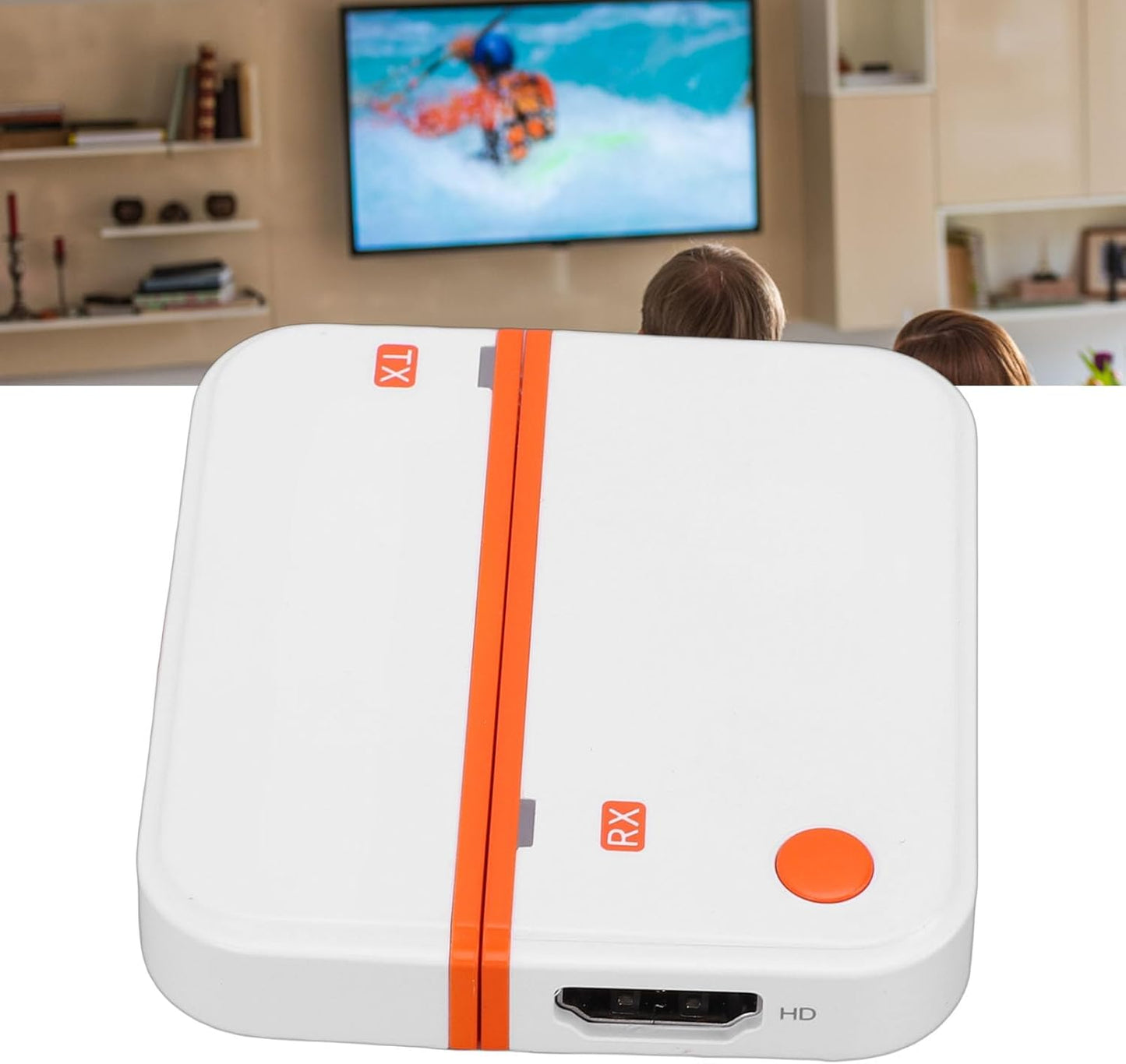 Wireless Display Adapter Type C to HDMI, 4K Decode Input 1080P Output with 50M Range and Dual Connection Modes for Screen Mirroring