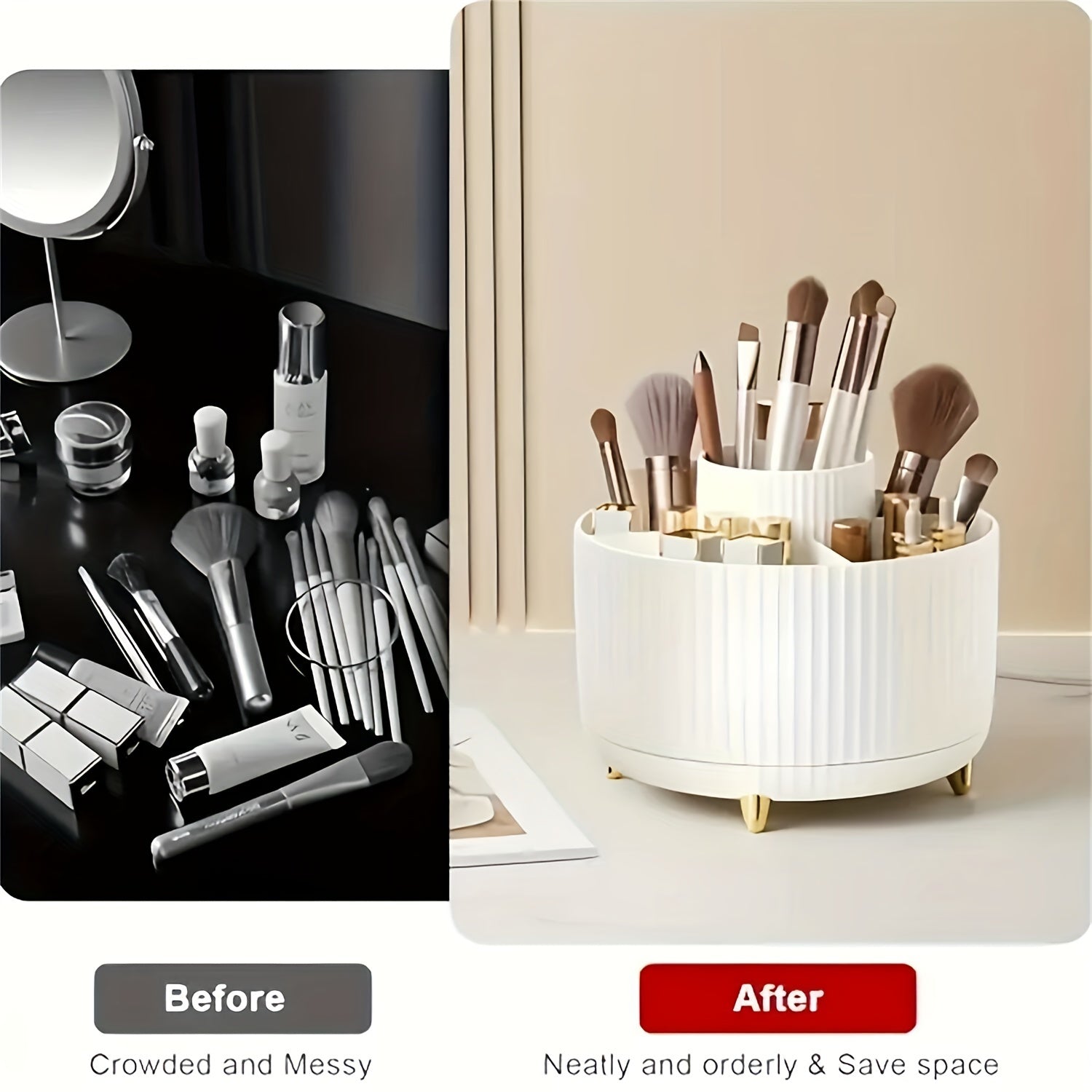 360° Rotating Makeup Cosmetics Organizer for Women