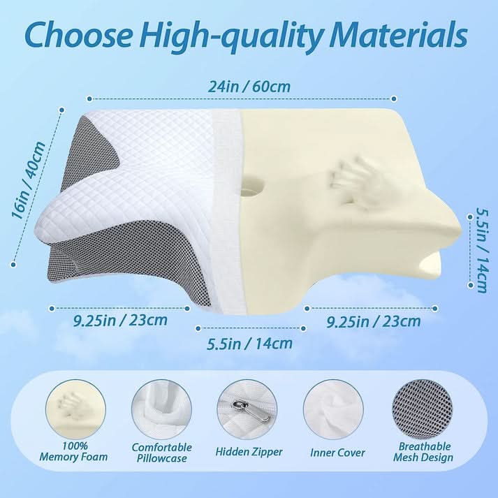 🥳 2026 HOT SALE 🥳 💞 50,000+ SOLD! 💥 🌙 50% OFF! Ergonomic bamboo contour pillow – Relieves neck tension and promotes deep sleep. Perfect for back, side and stomach sleepers. Experience comfort all night long. 💤 ✨